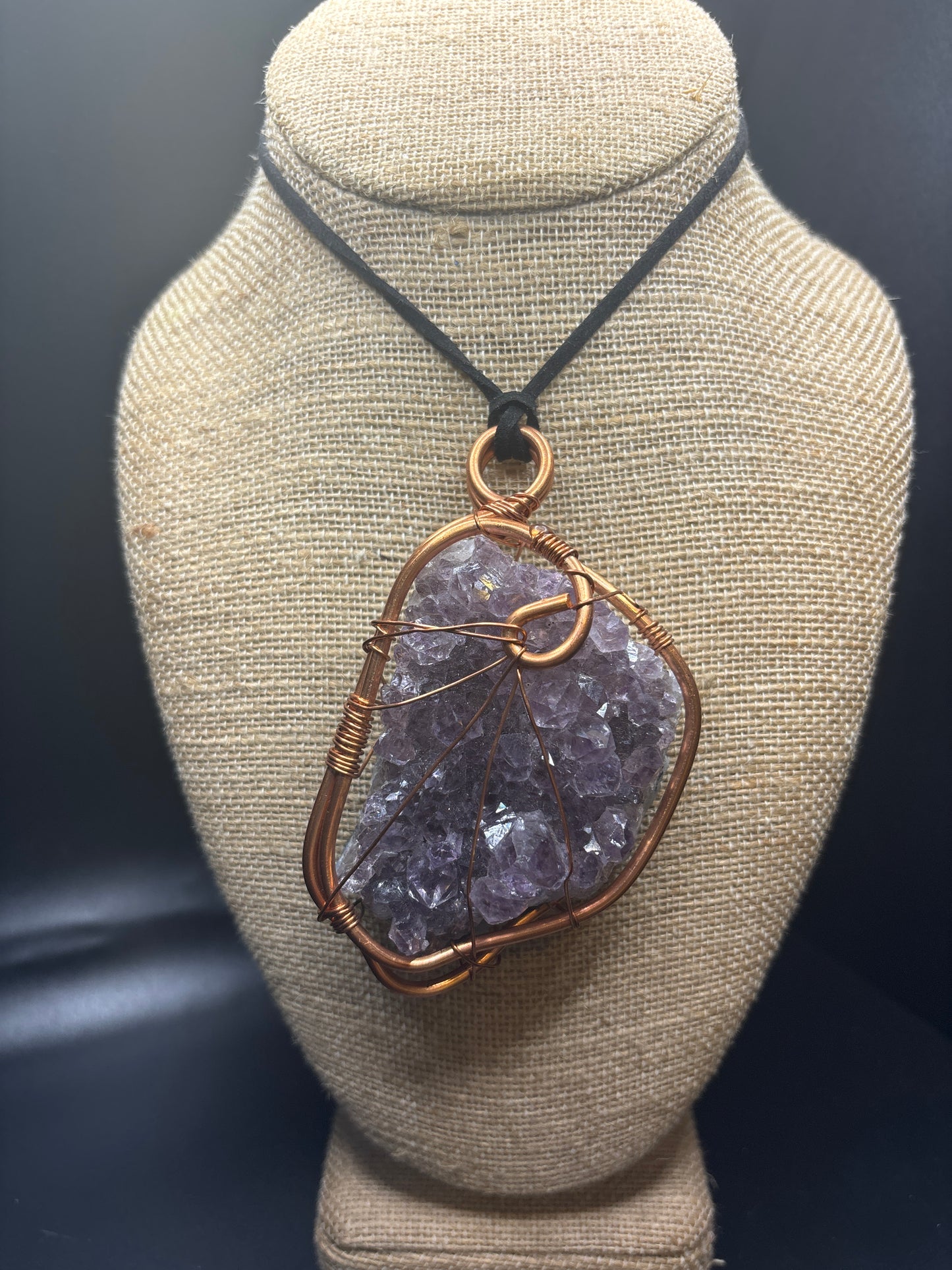 Jumbo amethyst on copper chain